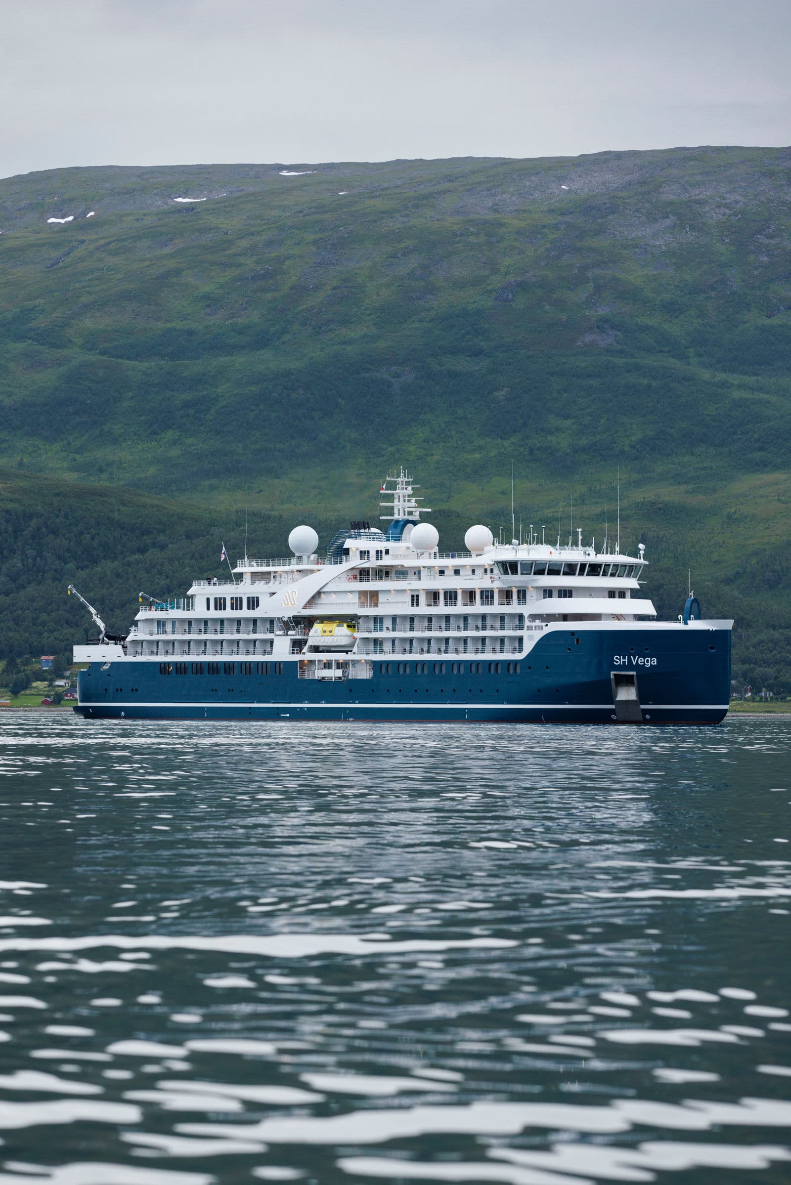 Swan Hellenic ship at sunset